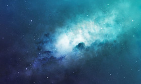蓝色和绿色的星云图片