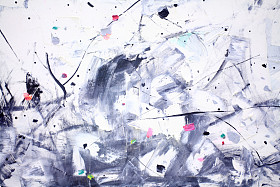 抽象绘画和蓝色的油漆