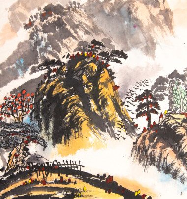 中國山水畫水彩
