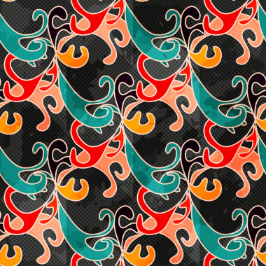 樹上的葉子上灰色背景美麗無縫模式