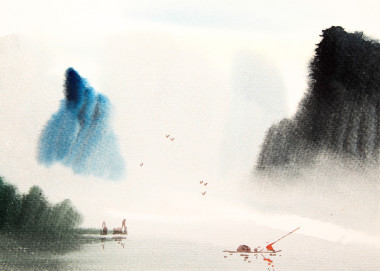 中國(guó)山水畫(huà)水彩圖片