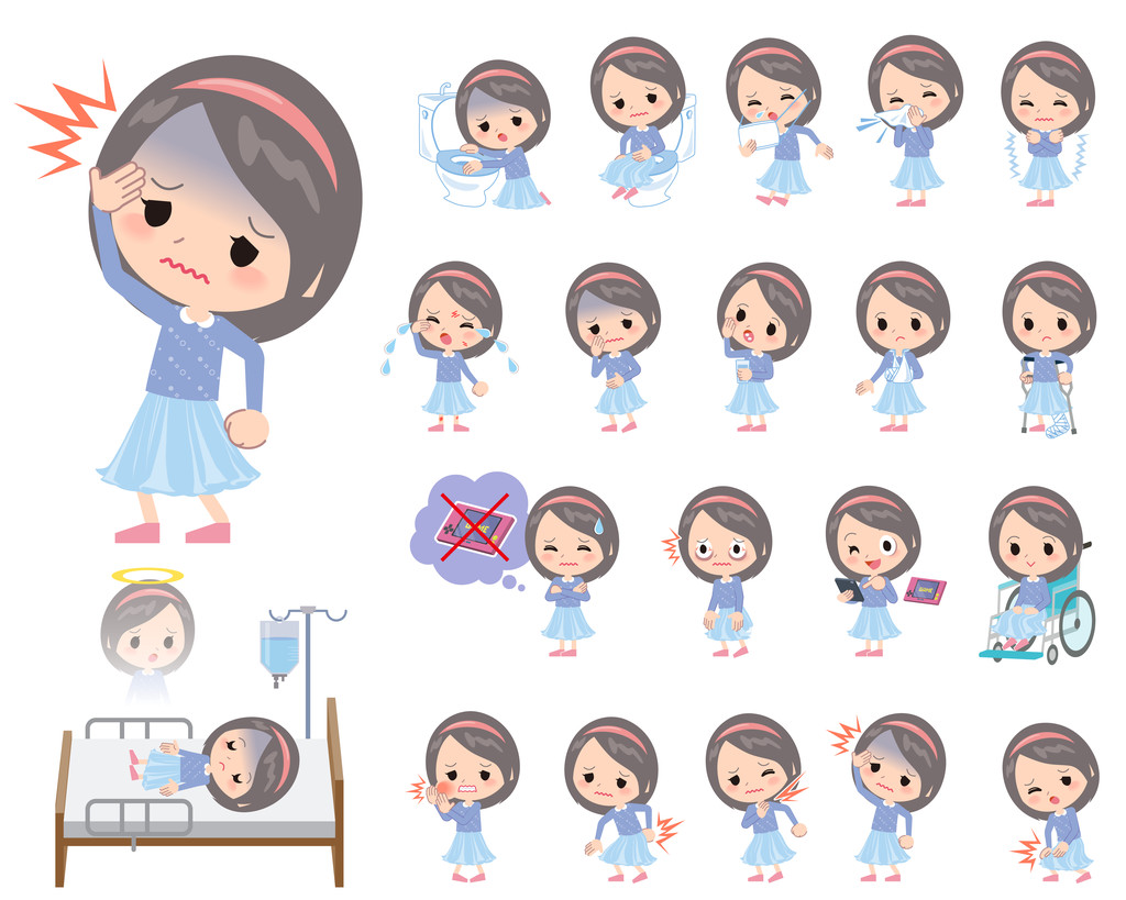 蓝色的衣服头巾女孩有关的疾病