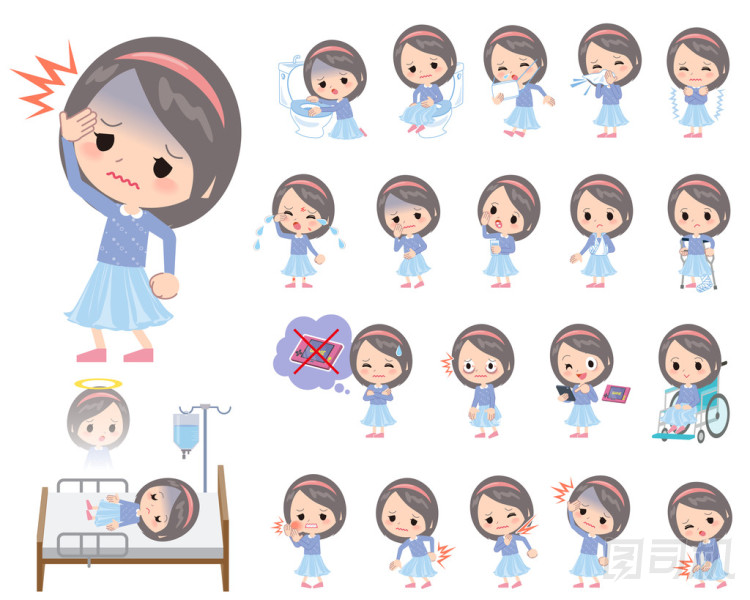 藍色的衣服頭巾女孩有關(guān)的疾病