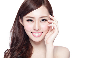 美丽女人带迷人的微笑