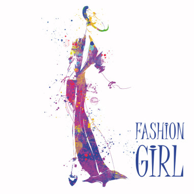 素描风格的时尚女孩.图片