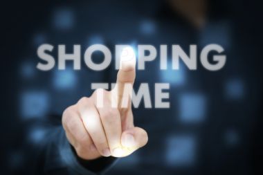 商人觸摸購物時(shí)間圖片