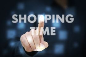商人触摸购物时间图片