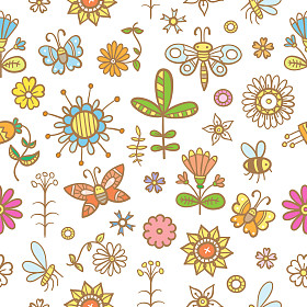 涂鸦花卉图案.图片