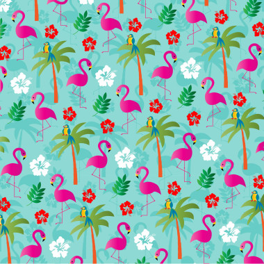 火烈鸟和棕榈树的图案图片