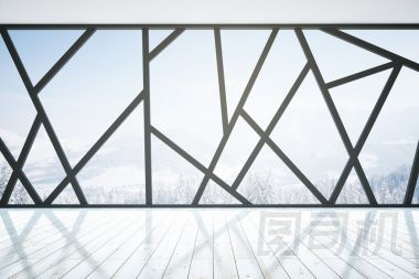 木制的內(nèi)部與冬季視圖