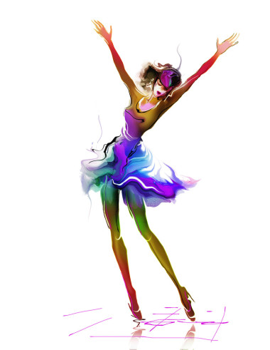 幸福的女人穿著 