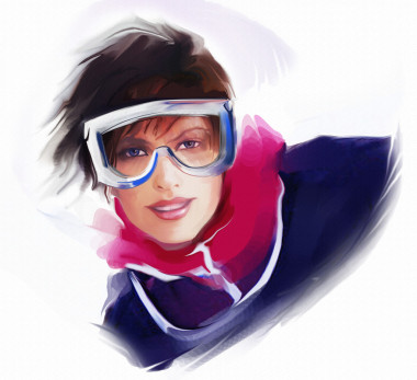 滑雪面具的女人圖片