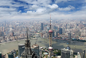 现代大都市的鸟瞰图