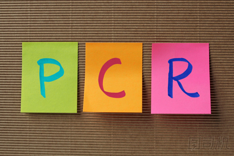 多彩的粘滯便箋上的 Pcr （聚合酶鏈反應(yīng)） 縮寫