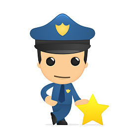 可爱的卡通警察