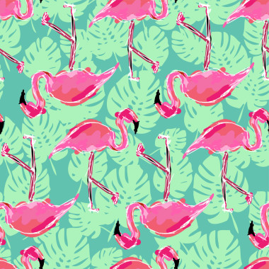 火烈鳥的素描無縫模式