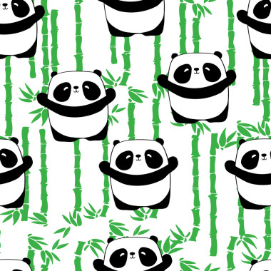 可愛(ài)的熊貓無(wú)縫模式圖片