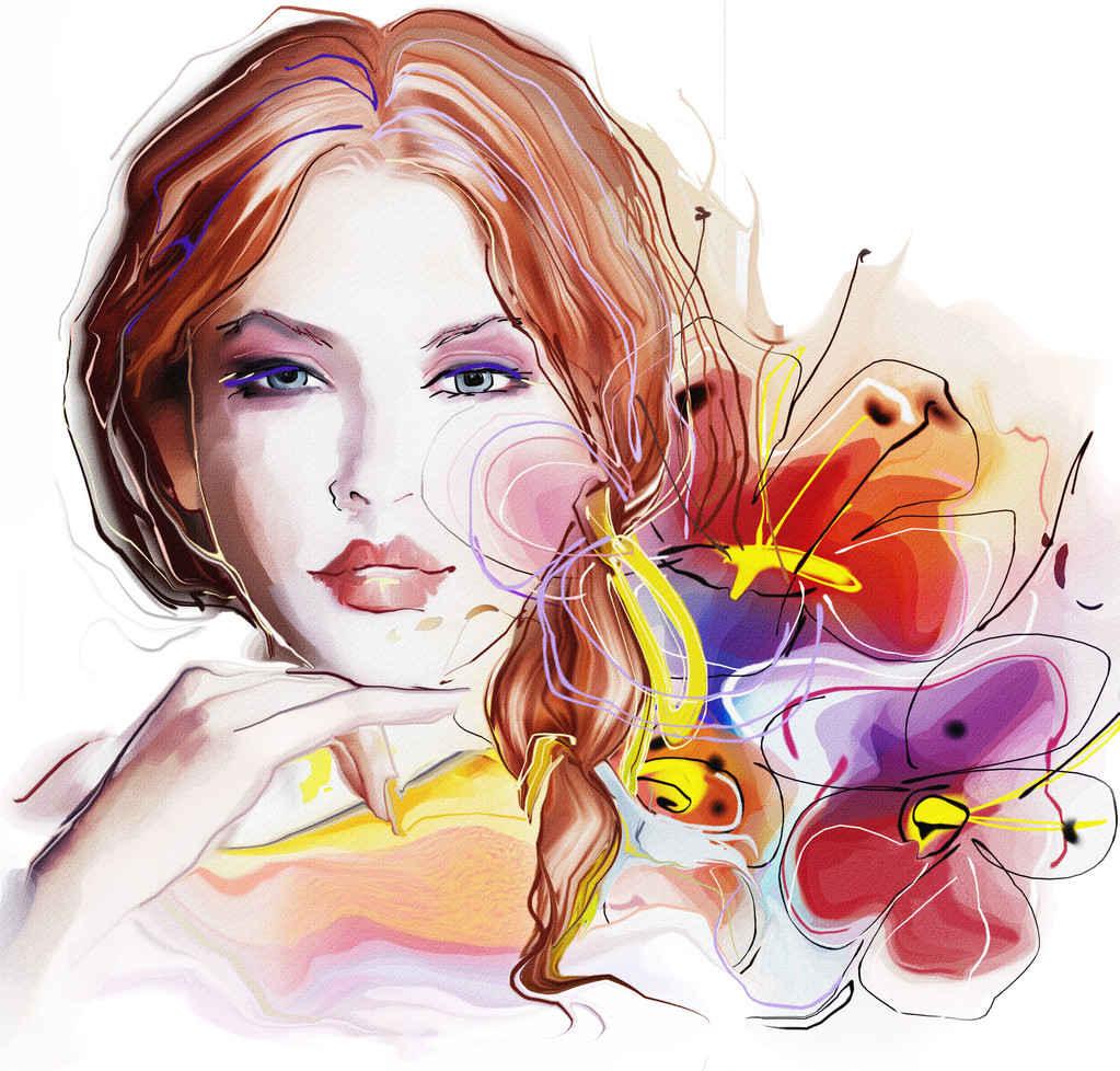 美丽的女人,有花图片 美丽的女人,有花图片