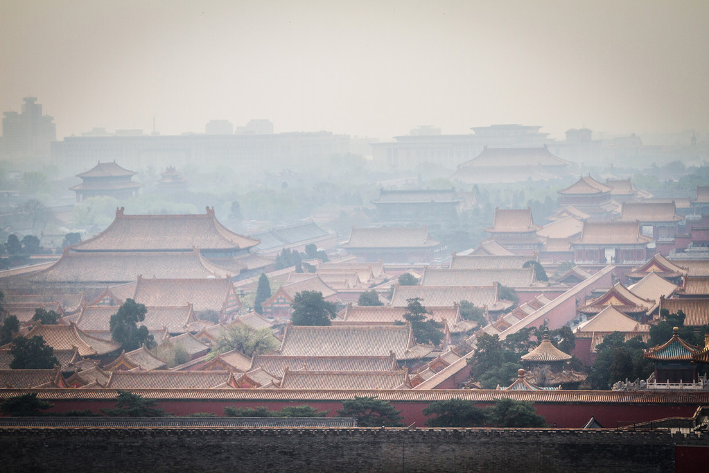 中国，北京，紫禁城烟图片