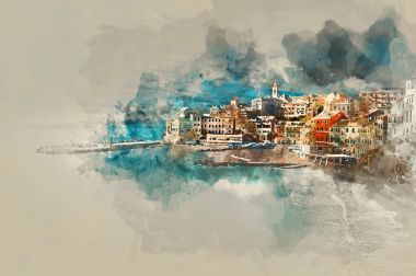 數(shù)字的其他的水彩畫作品。意大利
