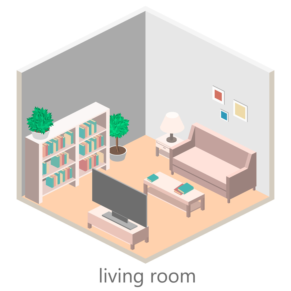 等距内部的客厅 等距内部的客厅