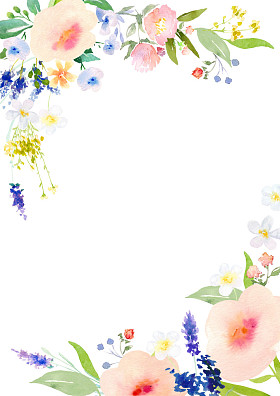 水彩花卡模板