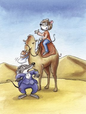 幽默的小鼠，在沙漠中