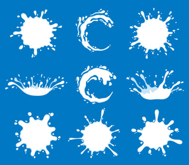 牛奶、 酸奶或奶油飛濺和污點(diǎn)。牛奶塑造創(chuàng)造性 il