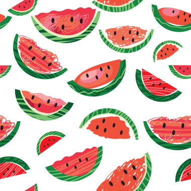 西瓜切片無縫模式圖片