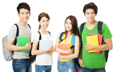 快樂群大學(xué)生上白色孤立