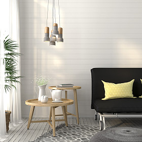 客厅的沙发上和混凝土的枝形吊灯