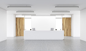 空白的墙和接待的立场