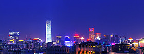 在晚上北京金融区