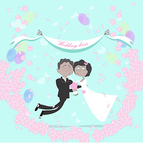 新婚夫妇飞