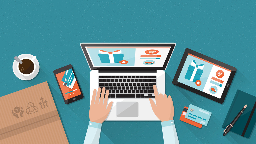 网上购物和送货的概念图片 网上购物和送货的概念图片