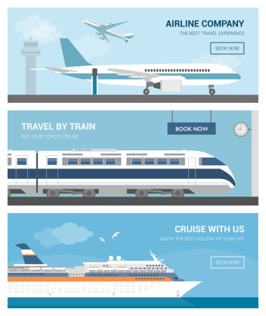 交通和旅游橫幅集圖片