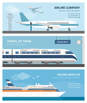 交通和旅游横幅集图片