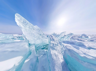 藍(lán)色冰山包貝加爾湖立體全景