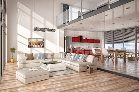 现代的 3d 渲染图片