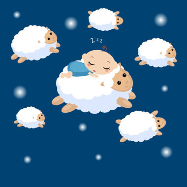 睡著的嬰兒的插圖圖片