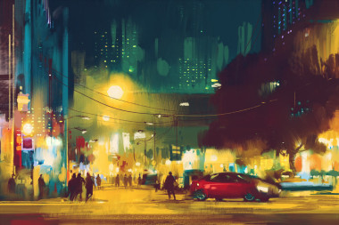 城市景觀照明的夜景