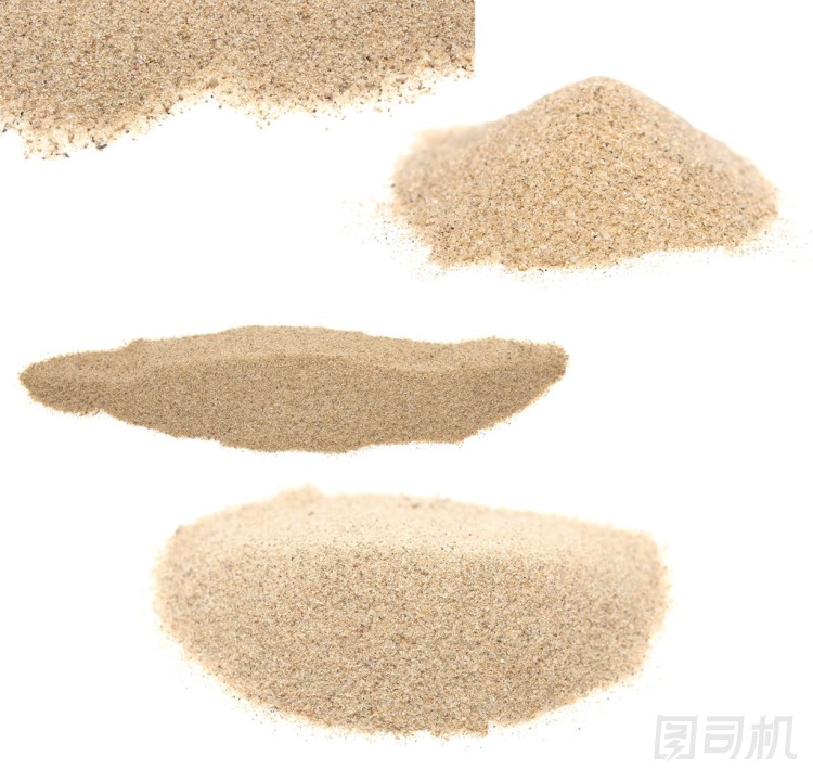 在白色背景上隔離樁沙漠砂圖片