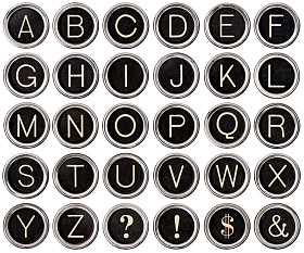 老式打字机关键字母