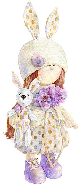 宝贝女孩生日节日水彩插图照片