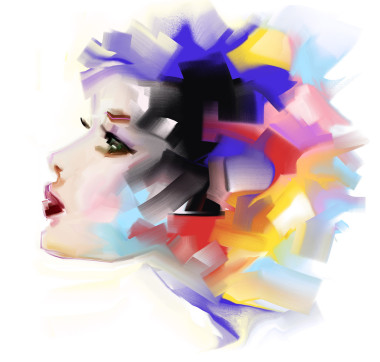 女人肖像與光亮的頭發(fā)圖片