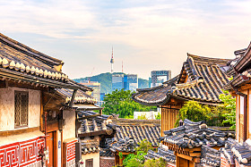 在韩国首尔北村韩屋村