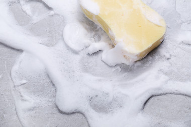 黃顏色的海綿，用泡沫照片