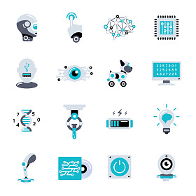 人工智能平面图标集