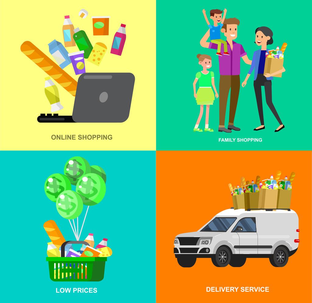 商店、 超市矢量平面插图图片 商店、 超市矢量平面插图图片