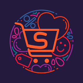 S 字母与购物车图标